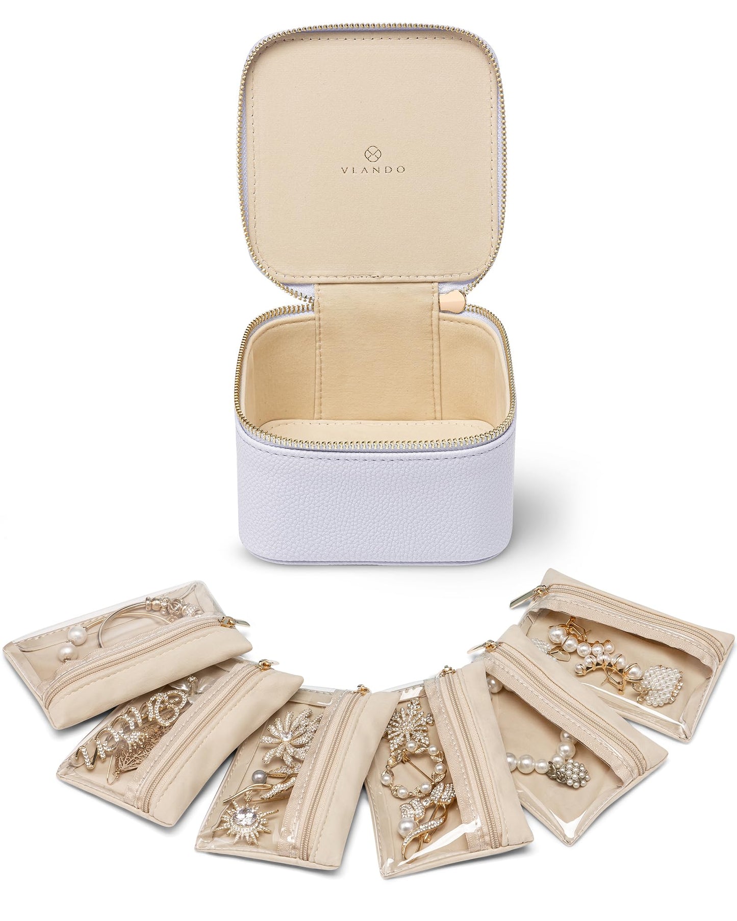 Travel Jewelry Box with Small Pouches