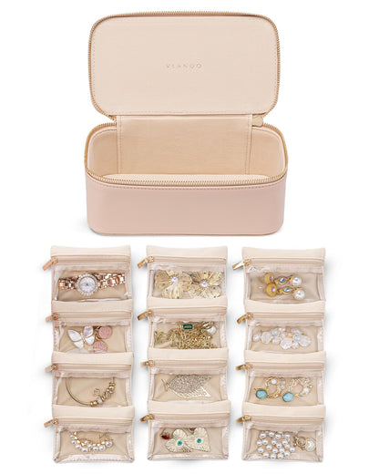 Travel Jewelry Box with Small Pouches