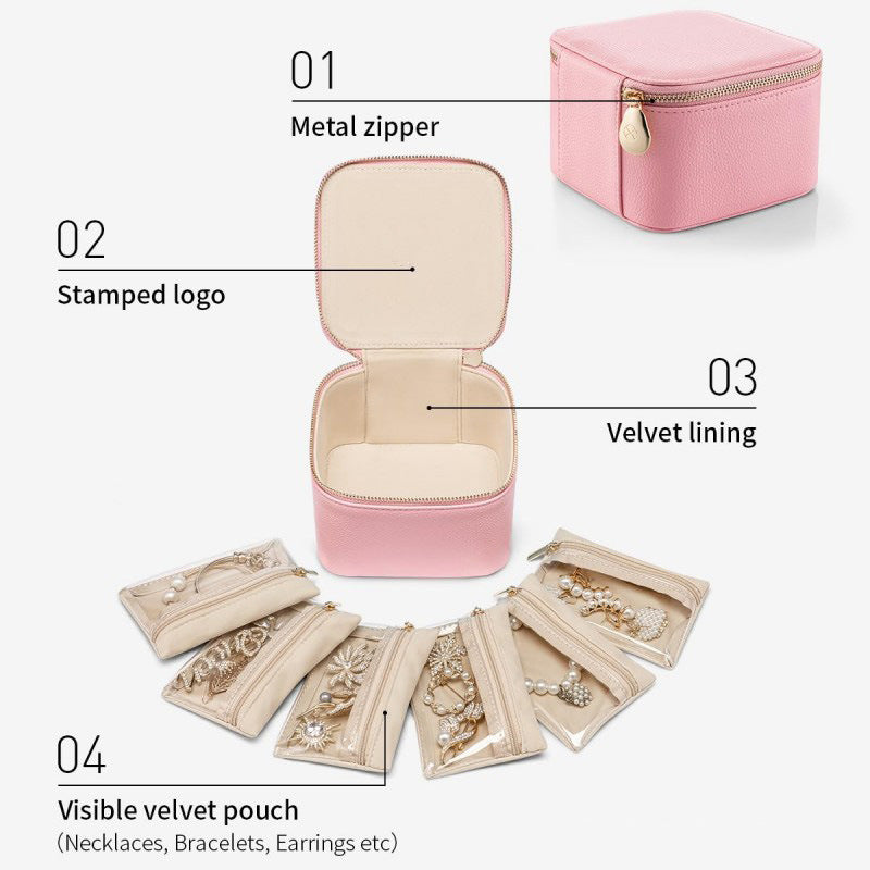 Travel Jewelry Box with Small Pouches